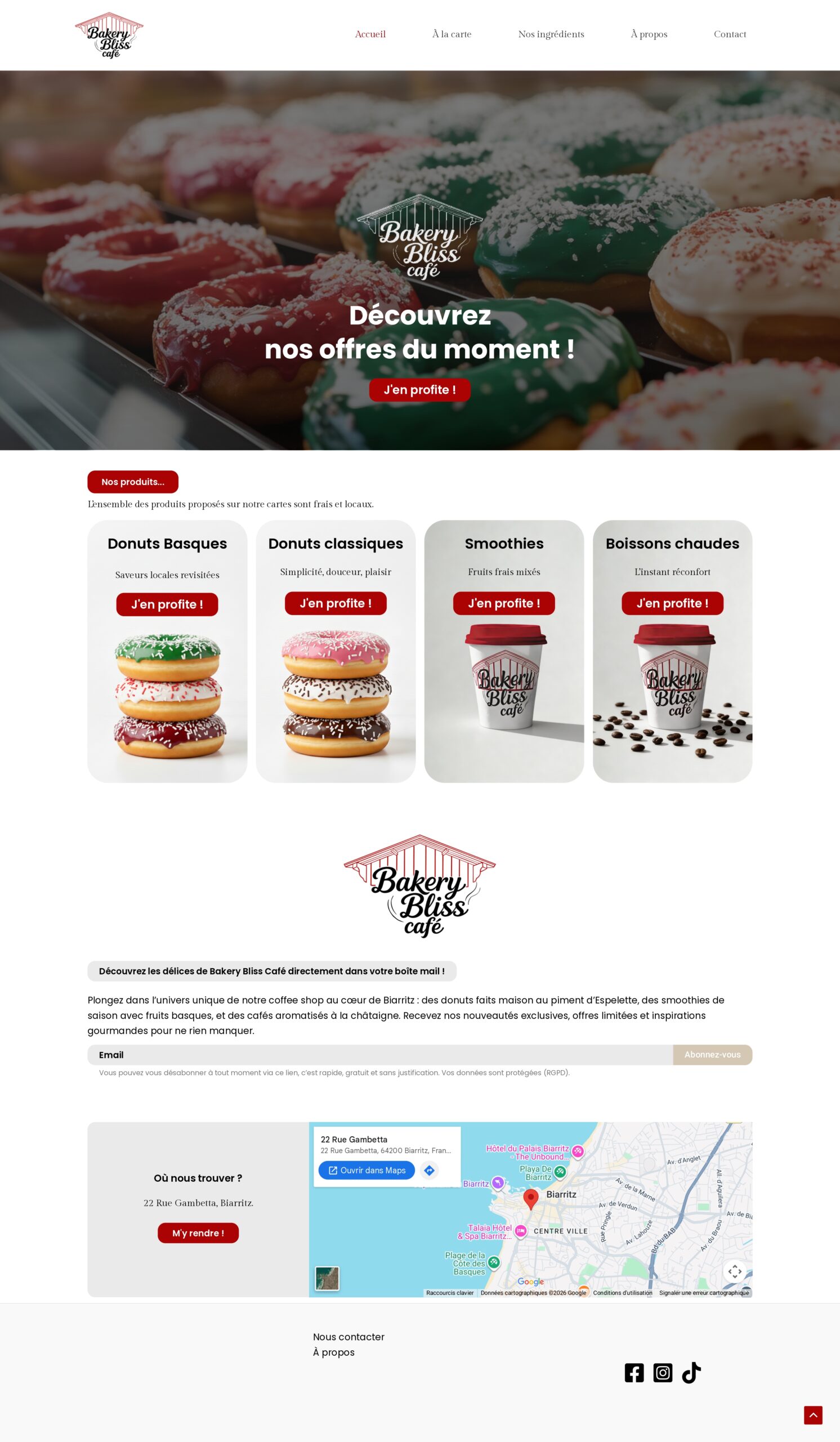 Page d'accueil Bakery Bliss Café